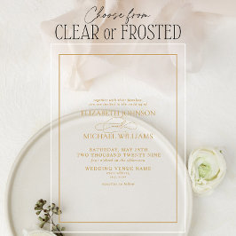 フォーマルクラシック結婚金ゴールド アクリル招待状