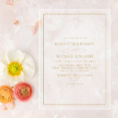 フォーマルクラシック結婚金ゴールド アクリル招待状