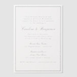 フォーマルクラシック縁どScript Elegant Wedding RSVP ベラム紙招待状<br><div class="desc">招待状このクラシックvellumオーバーレイ結婚式招待状を使用してタイムレスなエレガンスフォーマルであなたのゲストを。洗練されたセリフタイポグラフィ、繊細なスクリプトアクセント、ミニマルな縁どtouchを備え、この透明なオーバーレイは、あなたの文房具に洗練された洗練された製品を結婚追加する。背景の招待(フォト招待状など)に重ねられたオーバーレイは、寸法と効果を追加エレガントし、黒タイ伝統的プ、庭園の結婚式に最適。時代を超越したデザインや美フォーマル美、洗練されたイベント文房具を鑑賞するカップルに理想的なオーバーレイ結婚は、優雅で思い出に残る招待状を作成する。詳細でパーソナライズしカスタムて、目立つ外観。</div>