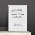 フォーマルクラシック縁どScript Elegant Wedding RSVP 招待状<br><div class="desc">フォーマルクラシック伝統的Scriptエレガントなウェディング招待状と狭い縁ど黒とオンラインRSVP詳細</div>