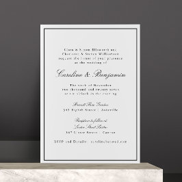 フォーマルクラシック縁どScript Elegant Wedding RSVP 招待状