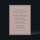 フォーマルクラシック縁どScript MauveのWeb結婚サイト 招待状<br><div class="desc">フォーマルクラシック伝統的縁どDusty Mauveの狭い狭い招待状とオンラインのRSVP詳細でエレガントな結婚式のスクリプト</div>