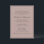 フォーマルクラシック縁どScript MauveのWeb結婚サイト 招待状<br><div class="desc">フォーマルクラシック伝統的縁どDusty Mauveの狭い狭い招待状とオンラインのRSVP詳細でエレガントな結婚式のスクリプト</div>