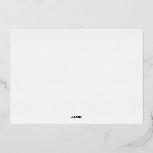 フォーマルクラシック金ゴールドフレーム結婚式の日付の保存 箔招待状 (裏面)