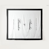 フォーマルクラシック黒と白結婚の背景 タペストリー (正面(横))