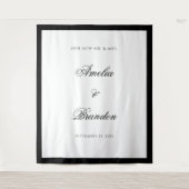 フォーマルクラシック黒と白結婚の背景 タペストリー (正面)