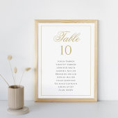 フォーマルクラシック黒と金ゴールド結婚の座席表 テーブルナンバー