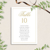 フォーマルクラシック黒と金ゴールド結婚の座席表 テーブルナンバー