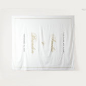 フォーマルクラシック黒と金ゴールド結婚の背景 タペストリー (正面(横))