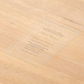 フォーマルクラシック黒と金ゴールド縁どのScript結婚s アクリル招待状 (レイダウン)