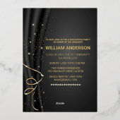 フォーマルクラシック黒金ゴールド卒業写真 箔シーズンカード (裏面)