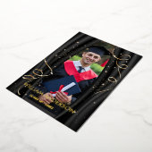 フォーマルクラシック黒金ゴールド卒業写真 箔シーズンカード (回転した状態)