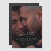 フォーマルクラシックLight Gray Photo Save The Date マグネット招待状 (正面/裏面)