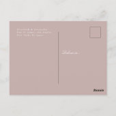 フォーマルクラシックPink Taupe Photo Save The Date ポストカード (裏面)
