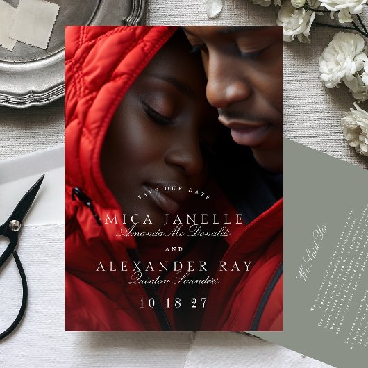 フォーマルクラシックSage Green書道写真 セーブザデート