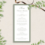 フォーマルクラシックSage Green縁ど Script結婚s メニュー<br><div class="desc">Sage Greenのフォーマルスクリプトのメ結婚ニューは、あなたの卓上エスケープに時間を超えて追加されている。上品な緑エレガントのスクリプ縁どトのタイポグラフィと、このメニューはあなたのダイニングの選択を美しくプレゼントする。春や夏の結婚式に最適で、洗練された結束touchをお祝いに加える。</div>