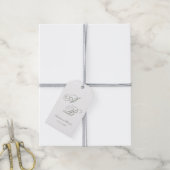 フォーマルクラシックSage Green Monogramスクリプ結婚ト ギフトタグ (より糸付き)