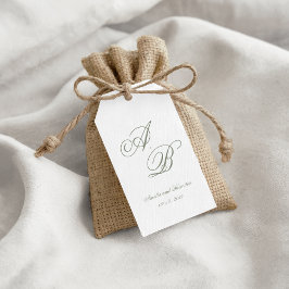 フォーマルクラシックSage Green Monogramスクリプ結婚ト ギフトタグ