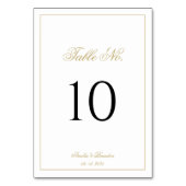 フォーマルクラシックScript Black and金ゴールド結婚s テーブルナンバー (正面)