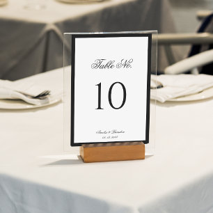 フォーマルクラシックScript Black and White 結婚's テーブルナンバー