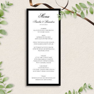 フォーマルクラシックScript Black and White 結婚's メニュー
