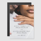 フォーマルクラシックTuxedo黒写真Save The Date マグネット招待状 (正面/裏面)