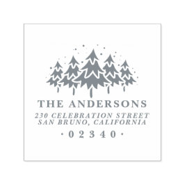 フォーマルクリスマスツリーファミリー名&差出人住所 セルフインキングスタンプ