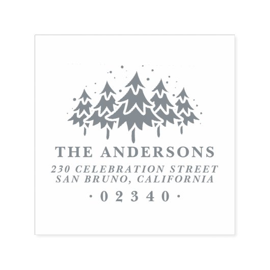 フォーマルクリスマスツリーファミリー名&差出人住所 セルフインキングスタンプ (デザイン)