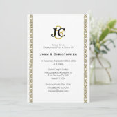 フォーマルゲイのシックなセ結婚ルトのクラシックなパーソナライズ 招待状 (スタンド正面)