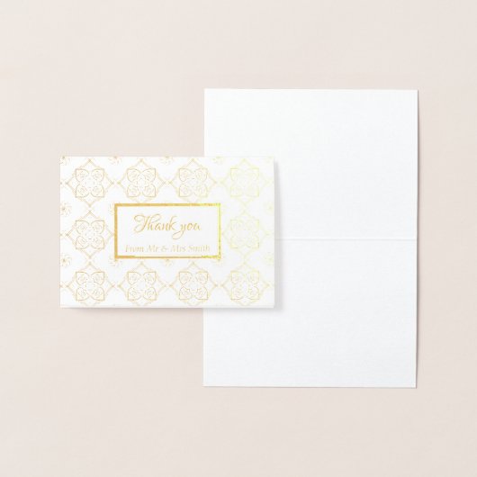 フォーマルサンキューカード結婚- 箔カード (ディスプレー)