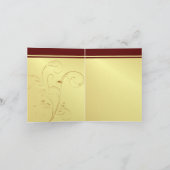 フォーマルサンキューカード-金ゴールドとBurgundy サンキューカード (内部)