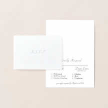 フォーマルシルバーフォイル結婚式RSVP