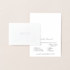フォーマルシルバーフォイル結婚式RSVP 箔カード
