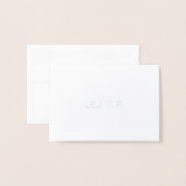 フォーマルシルバーフォイル結婚式RSVP 箔カード (封筒付き正面)