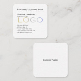 フォーマルシンプルBusiness Logo背景白黒 スクエア名刺