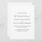 フォーマルスクリプトウェディング 招待状 (正面/裏面)