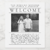 フォーマルスクロール離れ結婚のウェルカムゲスト ワインラベル (シングルラベル)