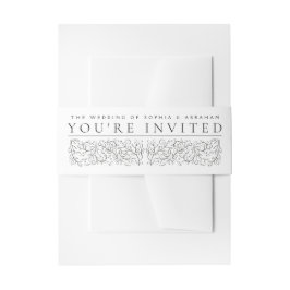 フォーマルスクロ葉ーグの黒白結婚と 招待状ベリーバンド