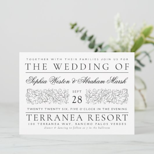 フォーマルスクロ葉ーグの黒白結婚と 招待状 (スタンド正面)