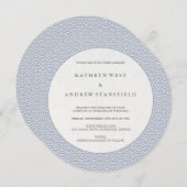 フォーマルソフトパープル小日本の波結婚の 招待状 (正面/裏面)