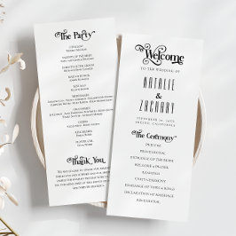 フォーマルタイポグラフィ白黒結婚式 プログラム