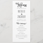 フォーマルタイポグラフィ白黒結婚式 プログラム (正面)