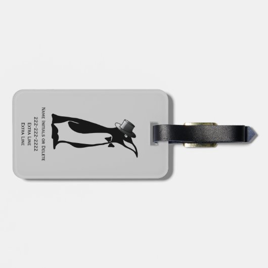 フォーマルタキシード結婚ペンギン新郎新婦 ラゲッジタグ (裏面横)