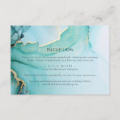 フォーマルターコイズとブラックのエンク結婚ロージャ エンクロージャーカード (正面)