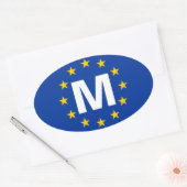 フォーマルタ「M」欧州連合(EU)国旗 楕円形シール (封筒)