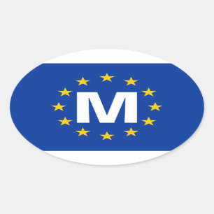 フォーマルタ「M」欧州連合(EU)国旗 楕円形シール
