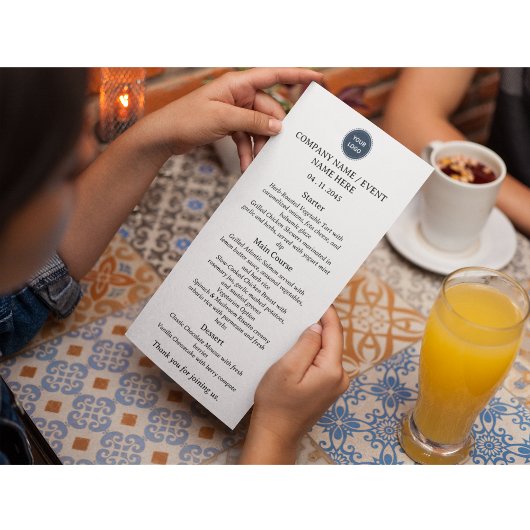 フォーマルディナーまたは法人イベントのメニューカード メニュー