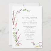 フォーマルトレンディーエレガントワイルドフラワーフローラ結婚ズ 招待状 (正面)