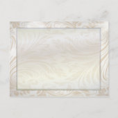 フォーマルパールホワイトダマスクウェディング・セーブ・ザ・デート 案内ポストカード (裏面)