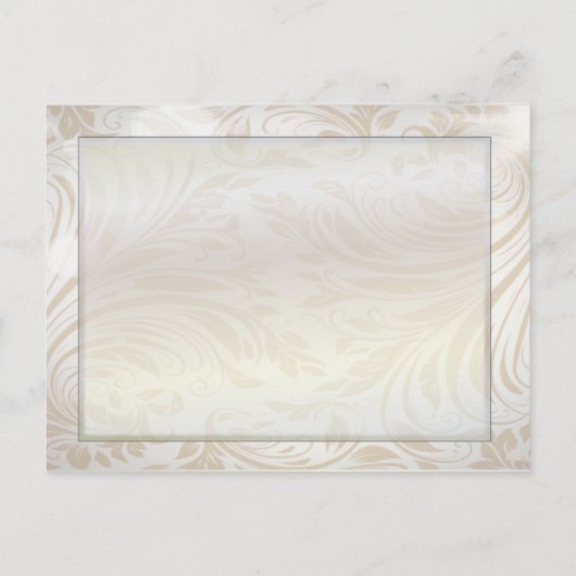 フォーマルパールホワイトダマスクウェディング・セーブ・ザ・デート 案内ポストカード (裏面)